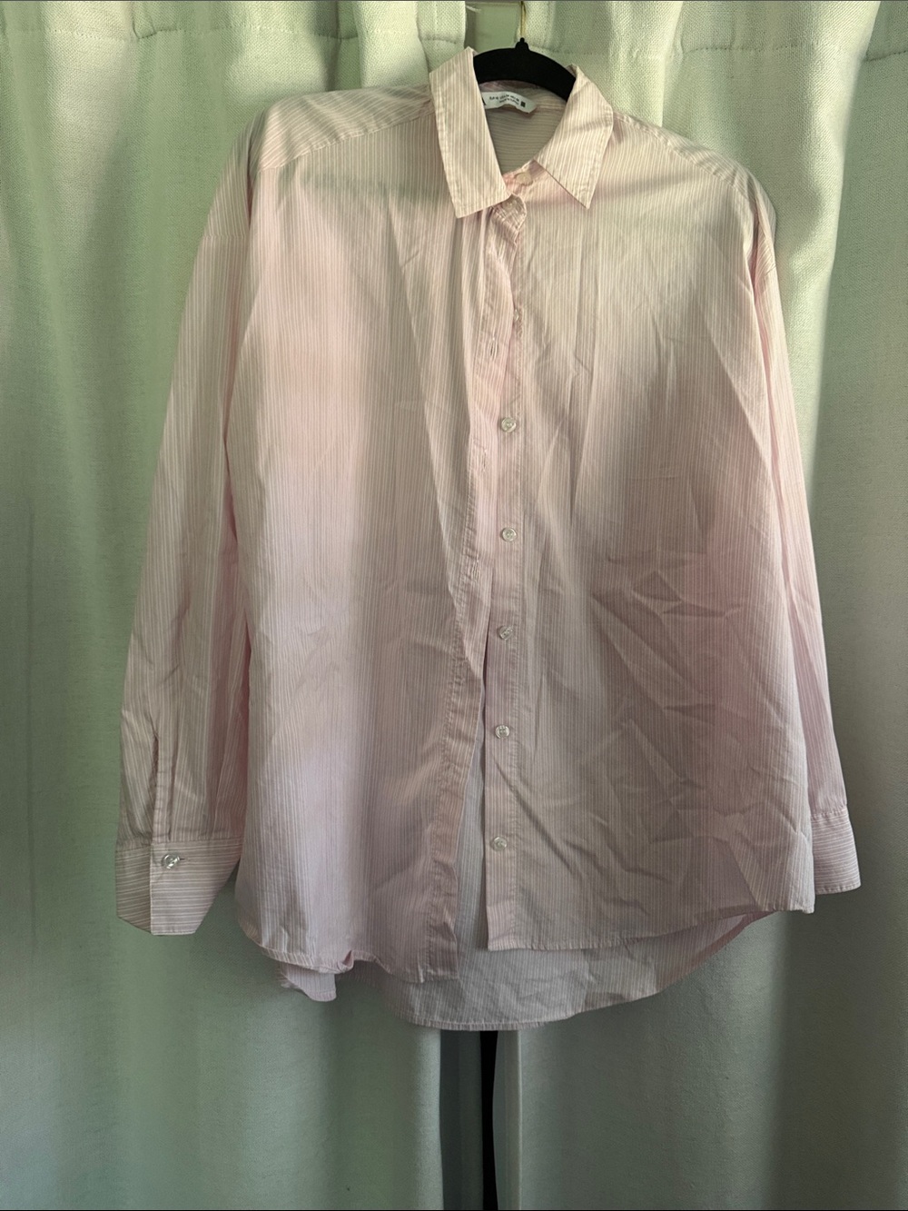 Zara Light Pink Striped Button-Up Shirt